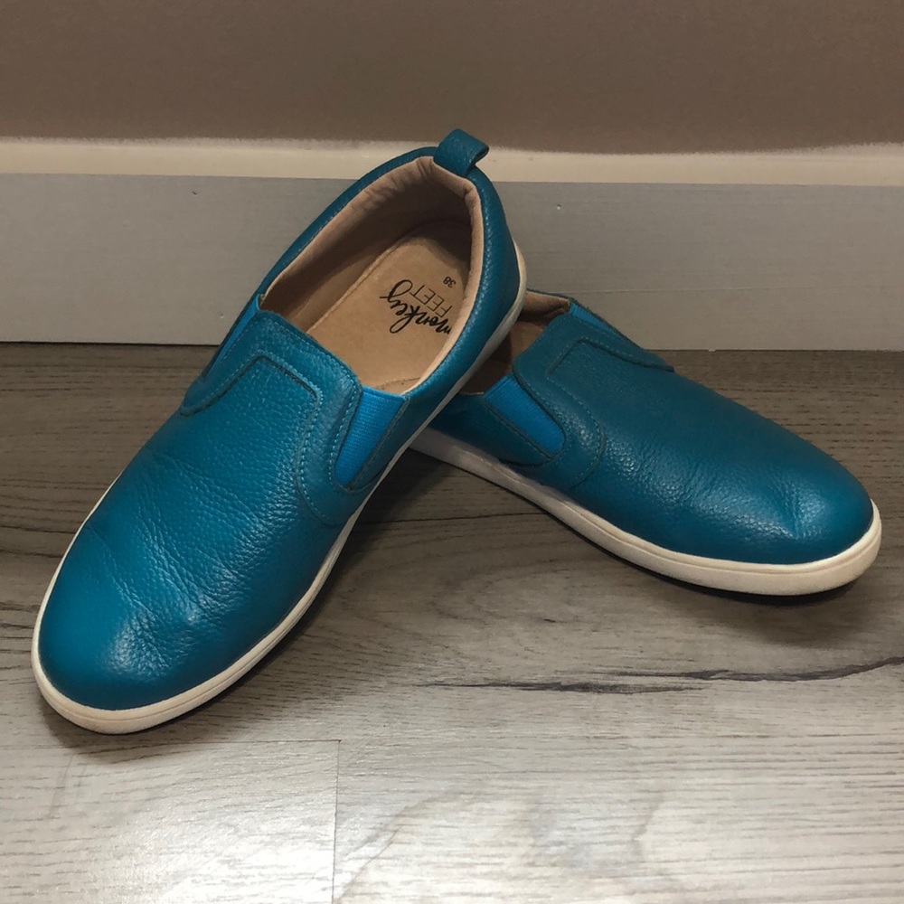Monkey Feet Blue Leather Loafers